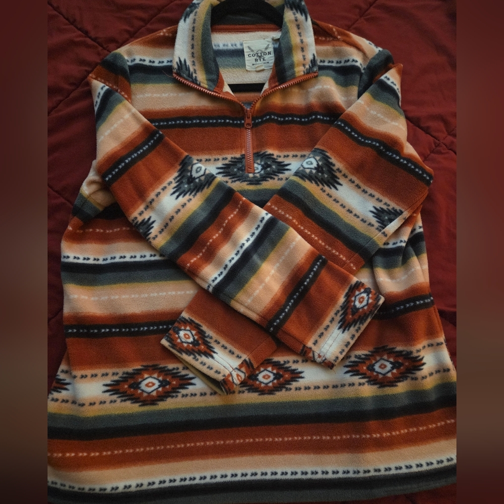 Cotton And Rye Oufitters - Womens Aztec Quarter Zip Fleece